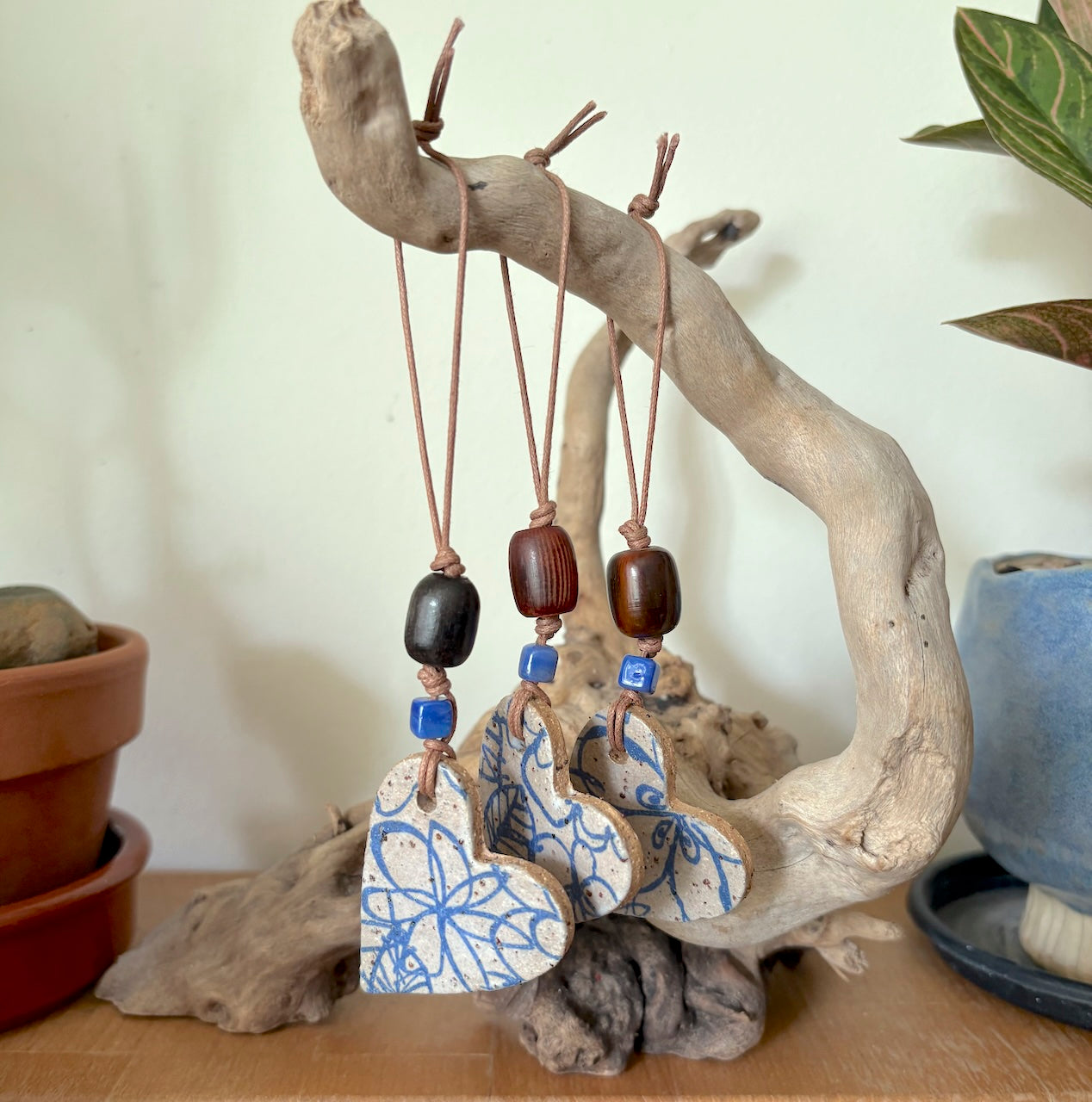 Ceramic handcrafted heart gift tags – set of 3 tags