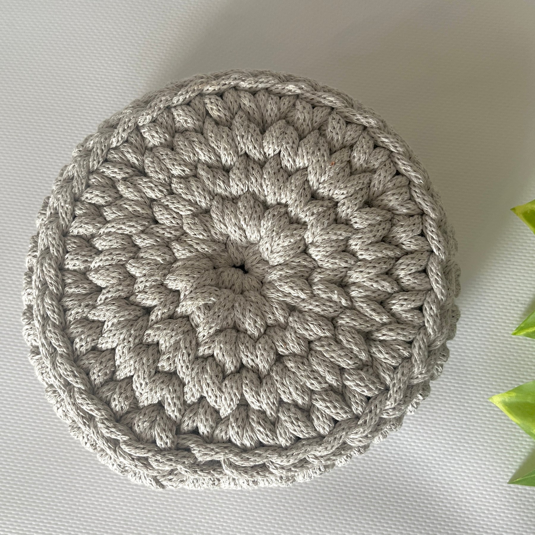 Crochet Basket - small - linen