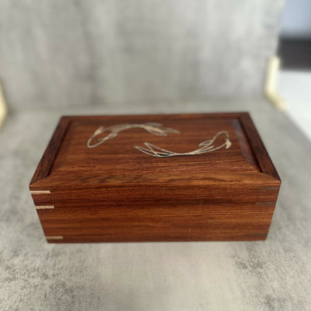 Rosewood and Maple Koi Keepsake Box