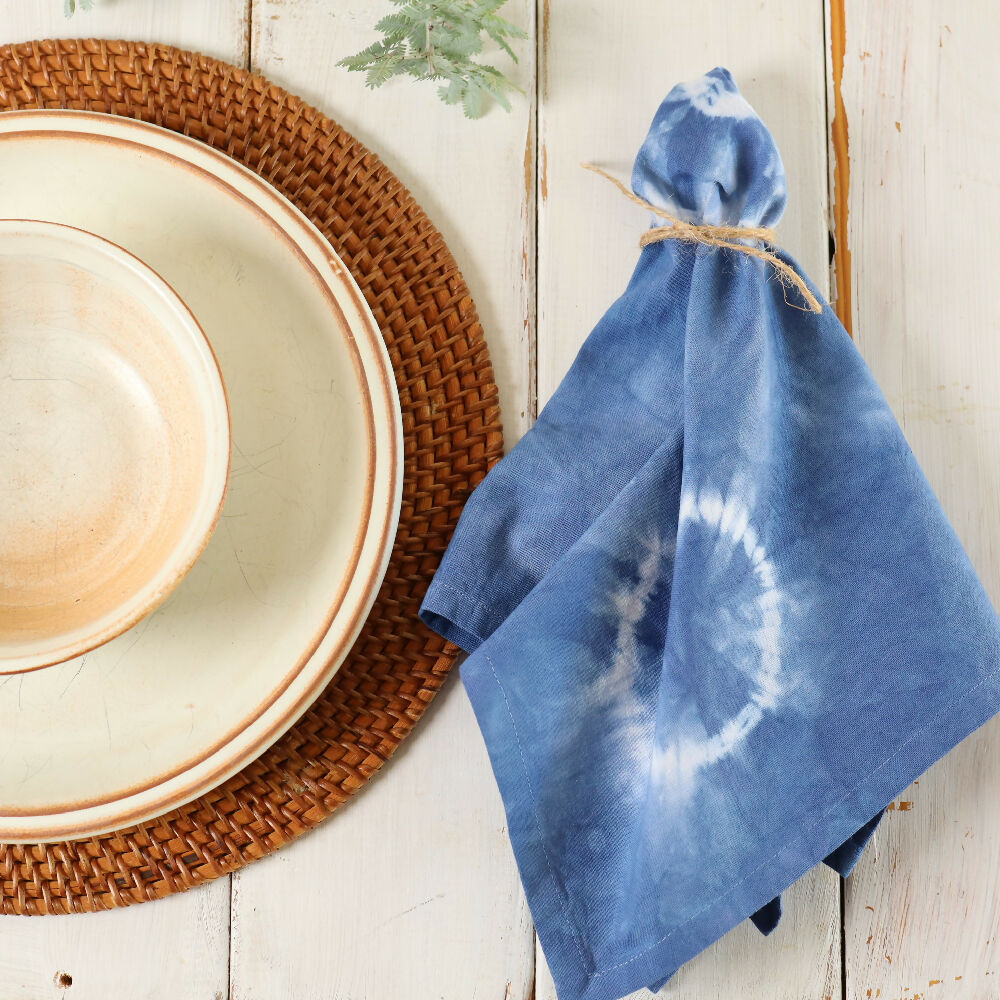 Tie Dyed Cotton Table Napkins, Set of 4