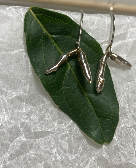 Tidal Earrings - Water Cast Sterling Silver