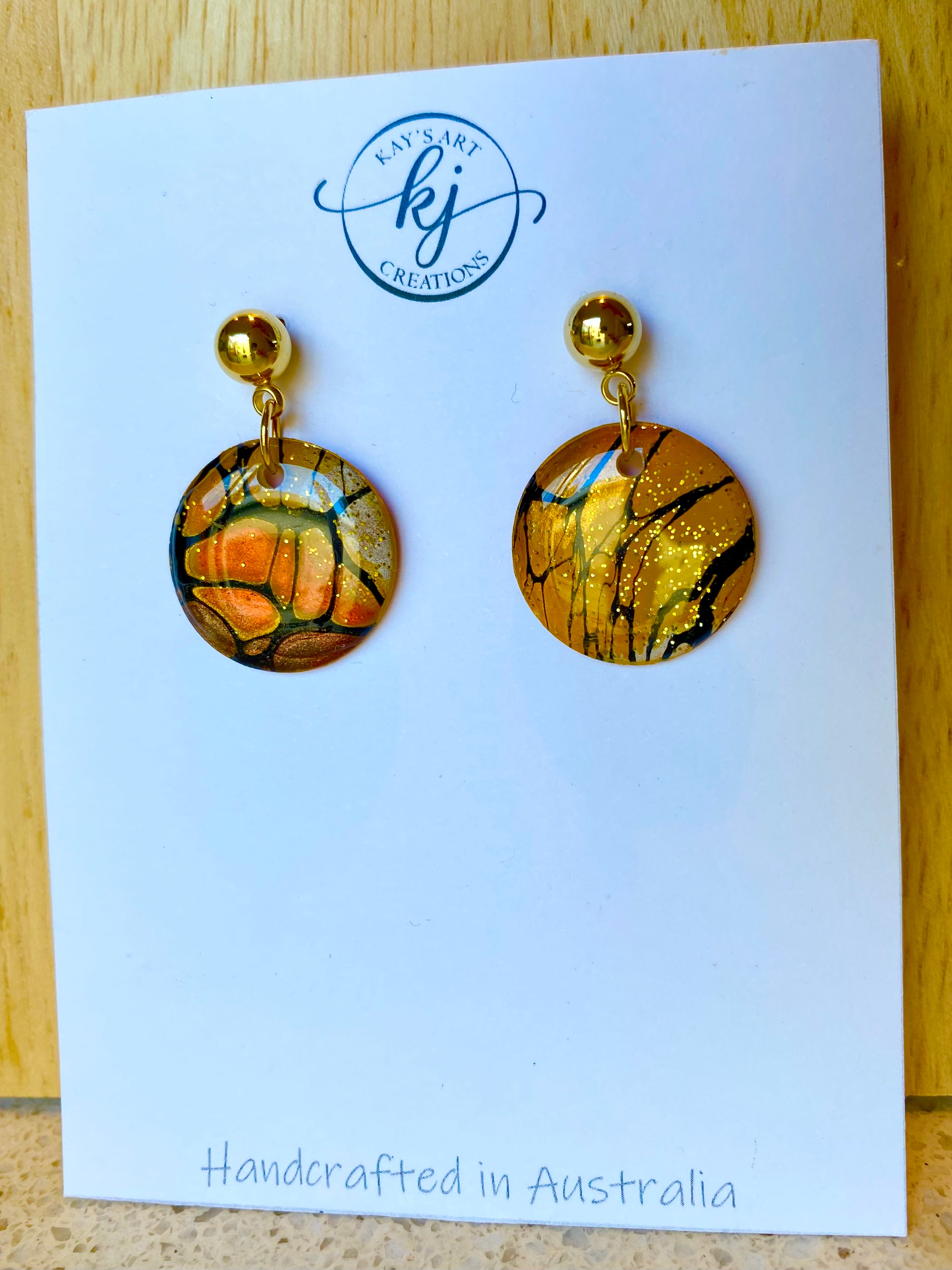 Cafe Latte Collection Gold Stud Earrings