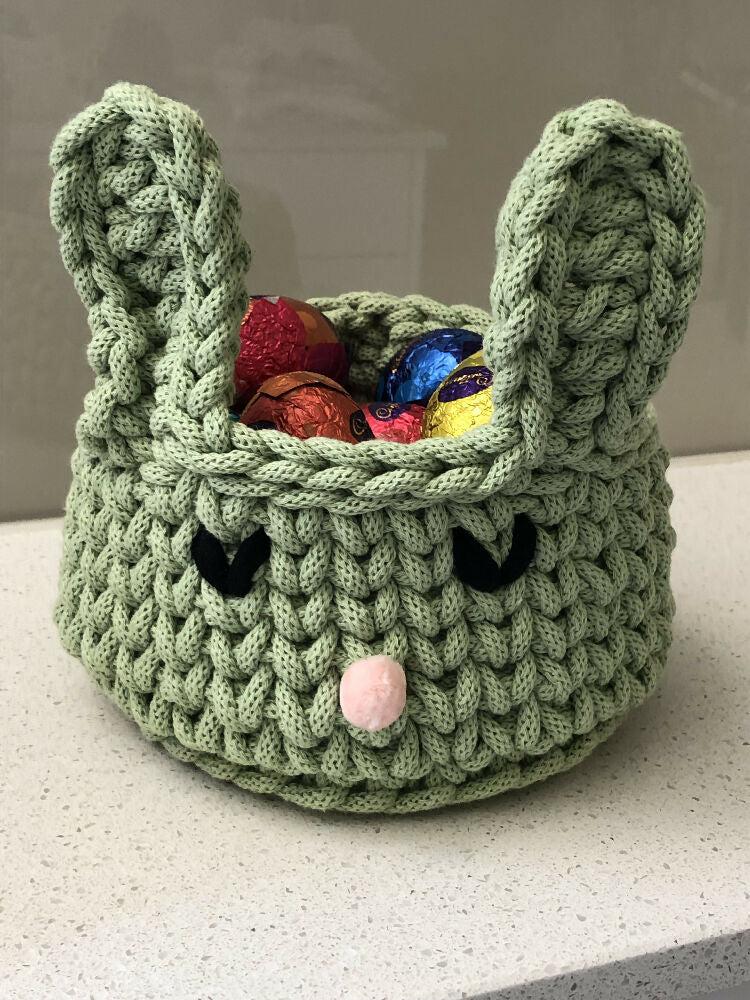 Crochet Easter Basket Sage