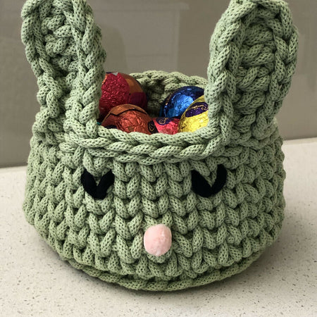 Crochet Easter Basket - Sage