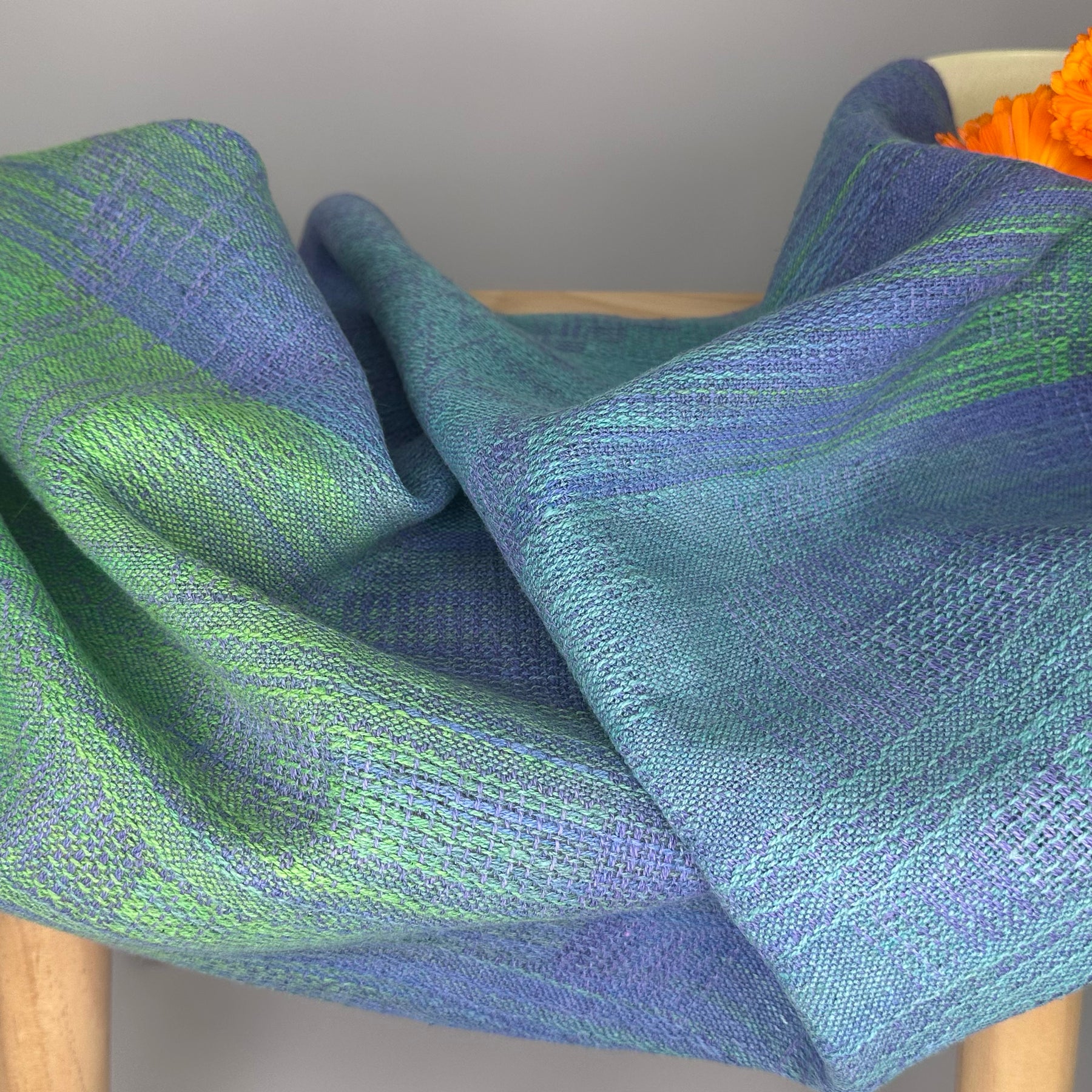 Hand-Dyed and Handwoven Linen/Cotton Tea Towels (Lilac weft)