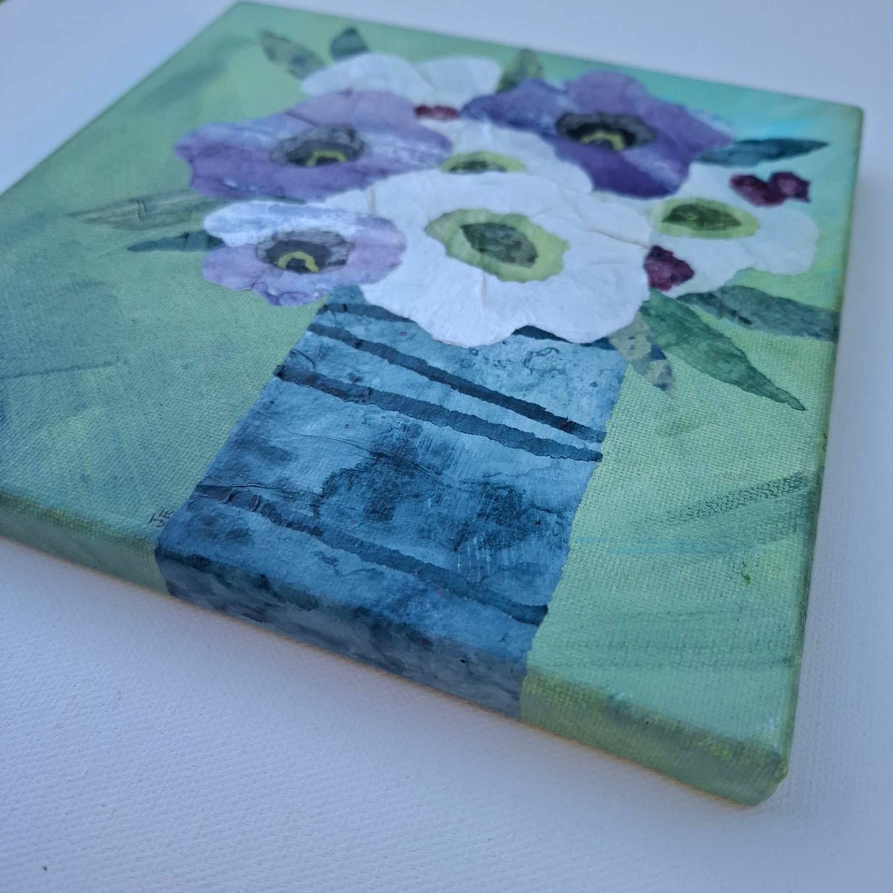 ORIGINAL ARTWORK - Bold Anemones - 20cm x 20cm