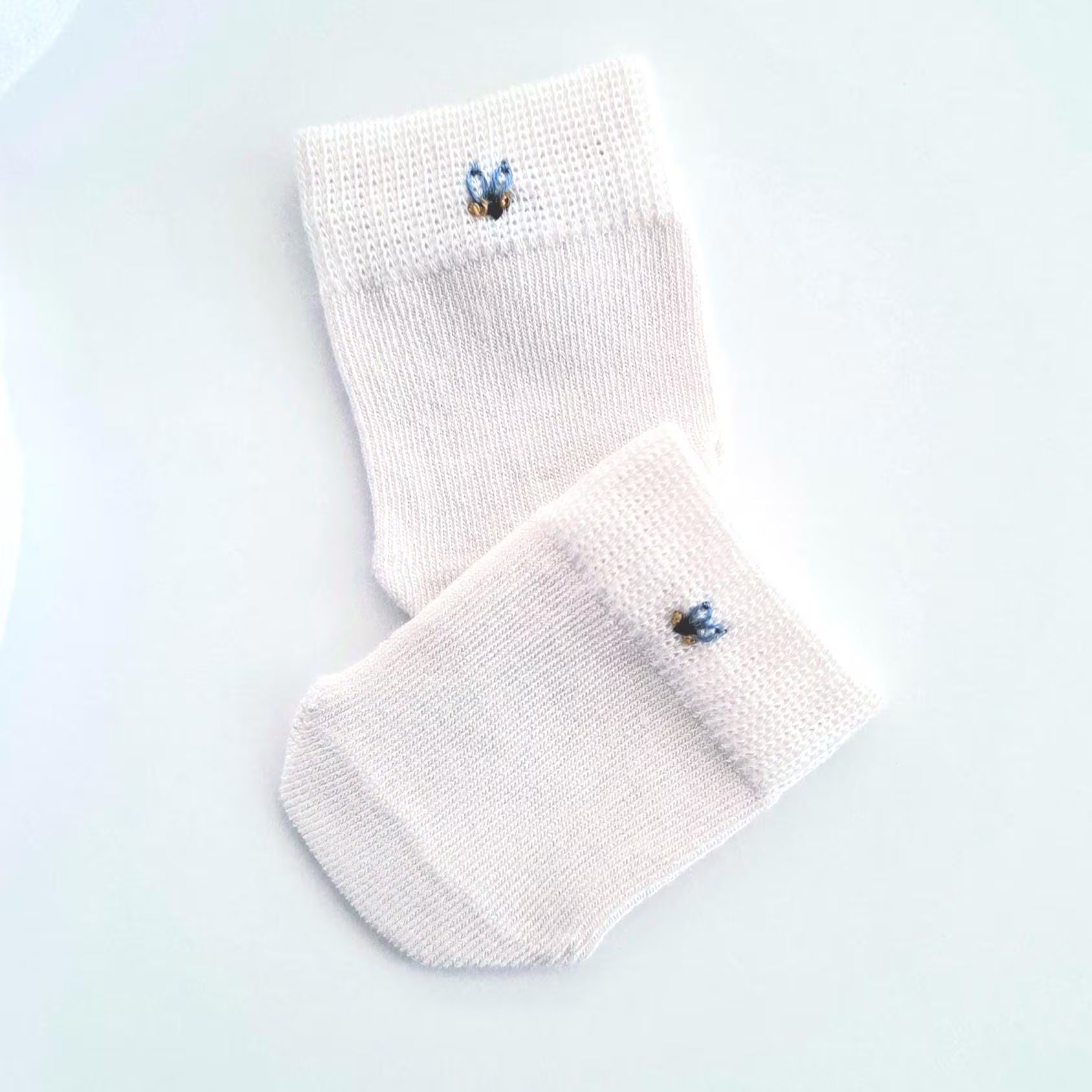 Hand Embroidered Baby Beanie, Socks, Mittens Set, Soft Knit Newborn Winter Essentials