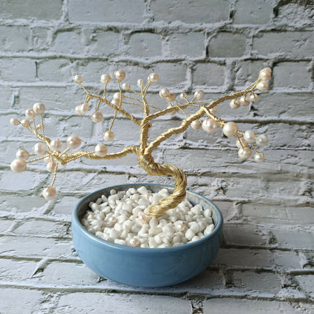 Freshwater Pearl Specialty Gem Tree for New Beginnings Prosperity and Good Luck