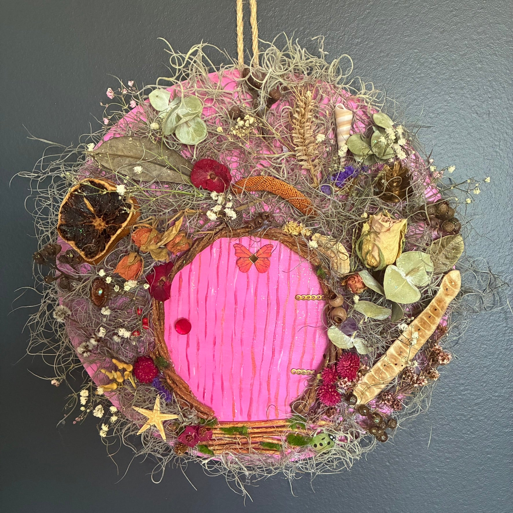 Wreath - Hobbit Faery Door (Pink)