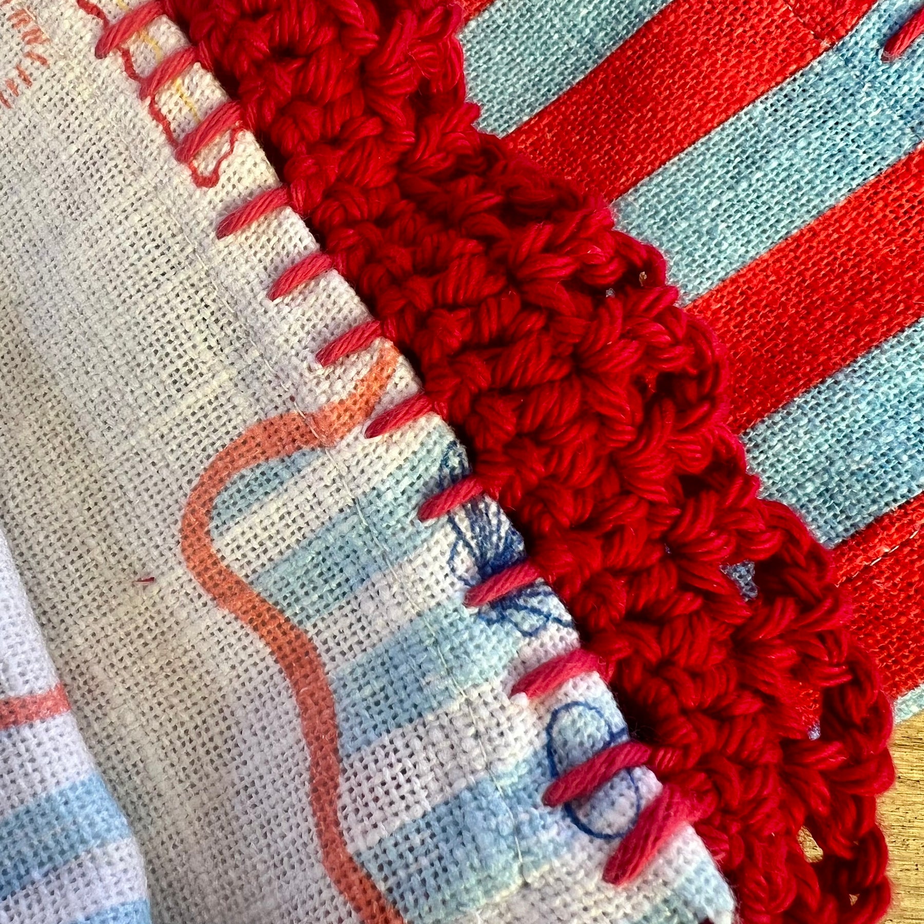 Cotton Tea Towel Set of 2 – Crochet Edge Kitchen Towels