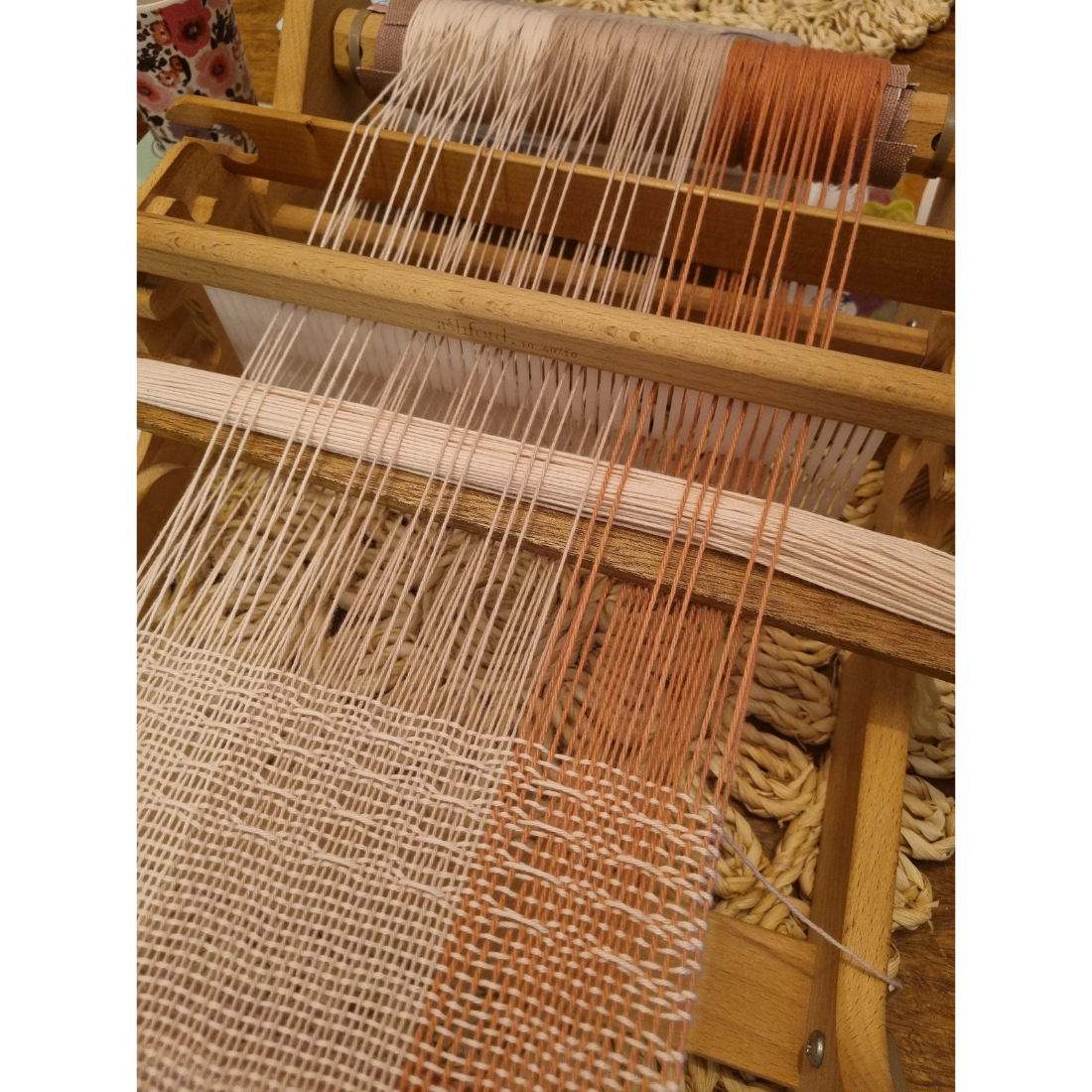 'Beyond the plain weave' collection 3 pinks cotton scarf