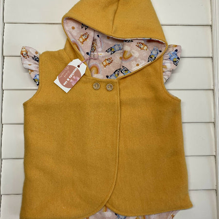 Girls Upcycled woollen vestouter size 18 months