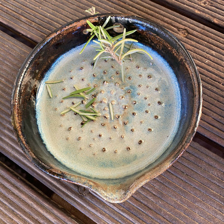 Garlic Grater/Herb Stripper combo/Handmade Pottery