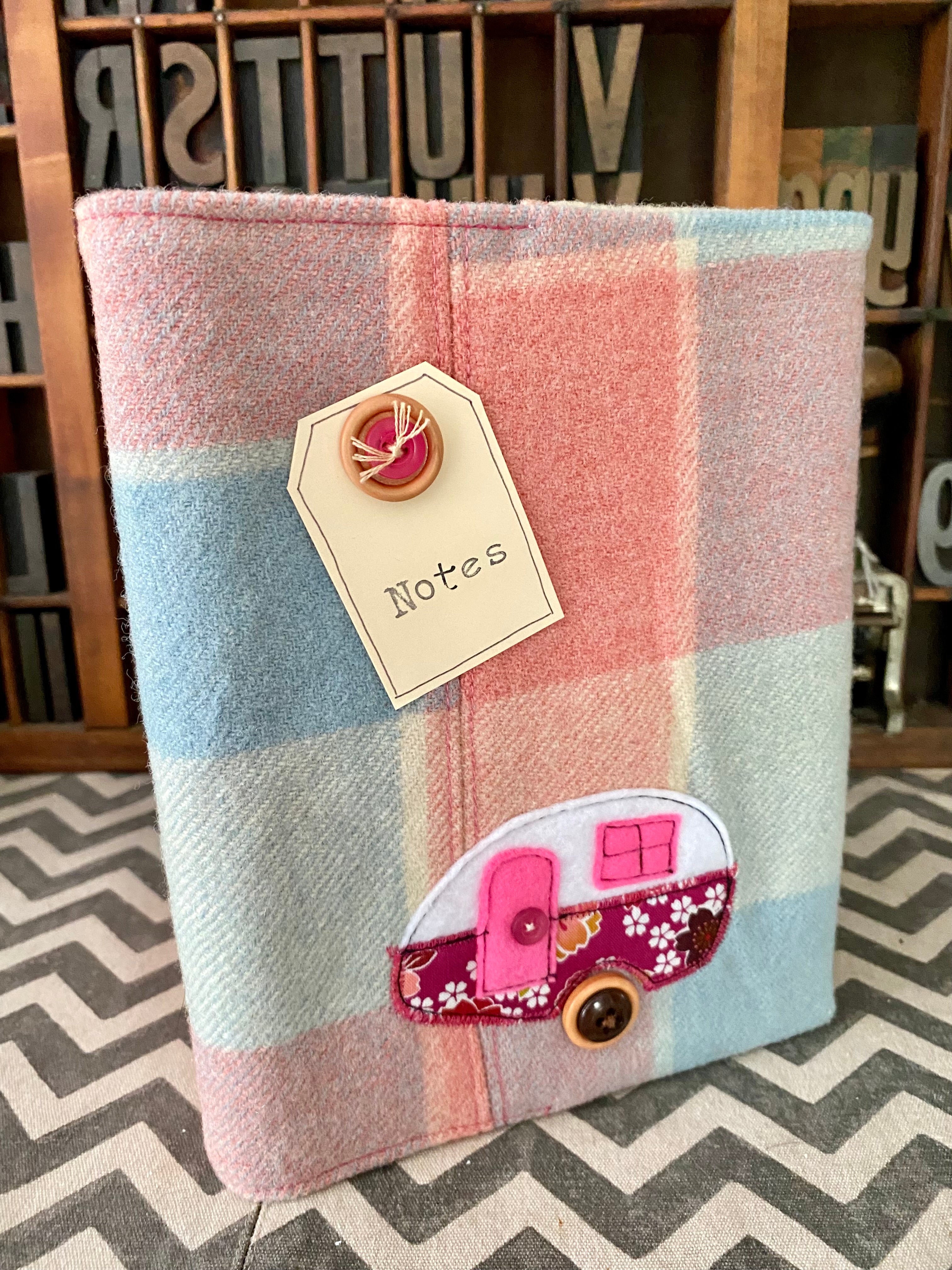 A5 Upcycled Notebook Caravan - Pink