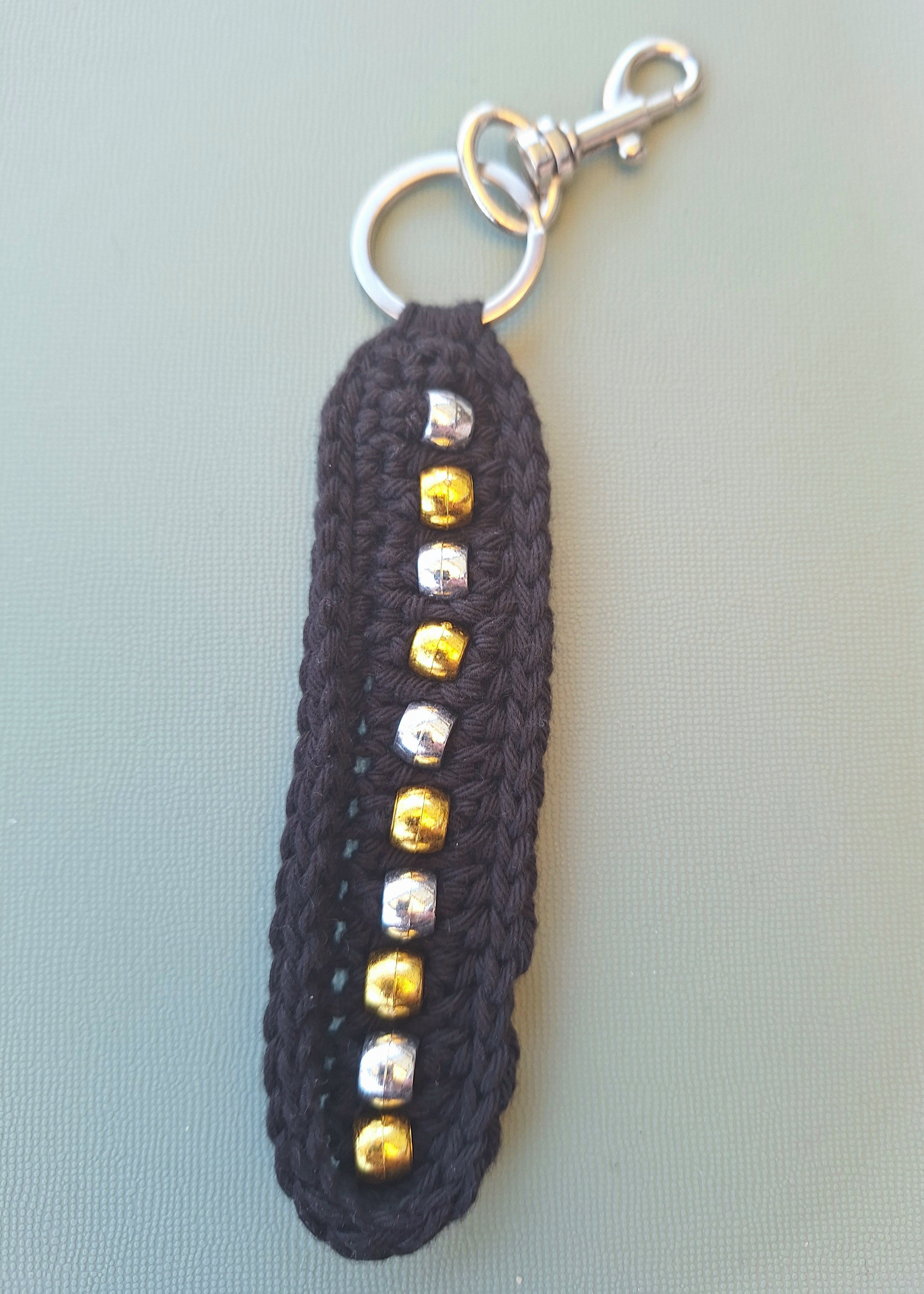 Beaded Crochet Keychain – Handmade, Lightweight & Sensory Friendly