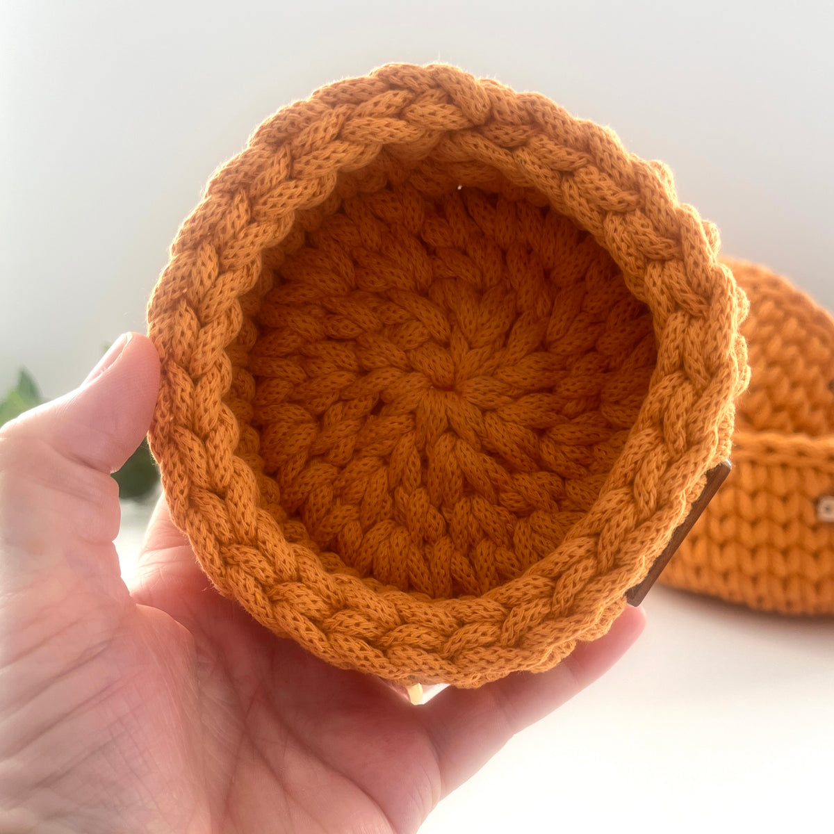 Mini basket - crocheted - colour Orange