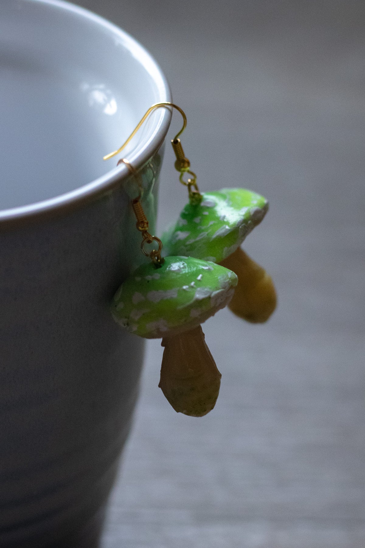 Green Mushroom Earrings
