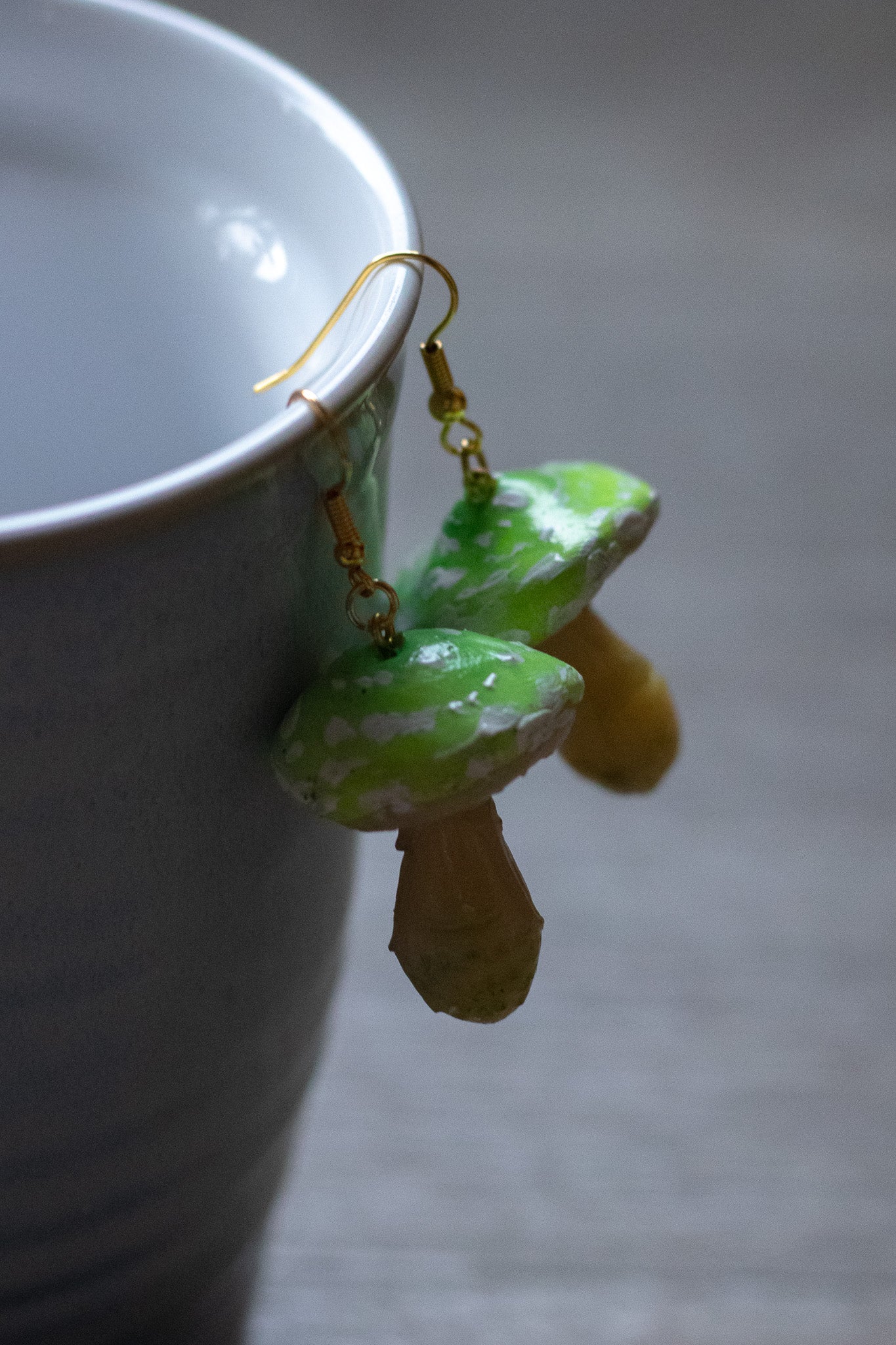 Green Mushroom Earrings