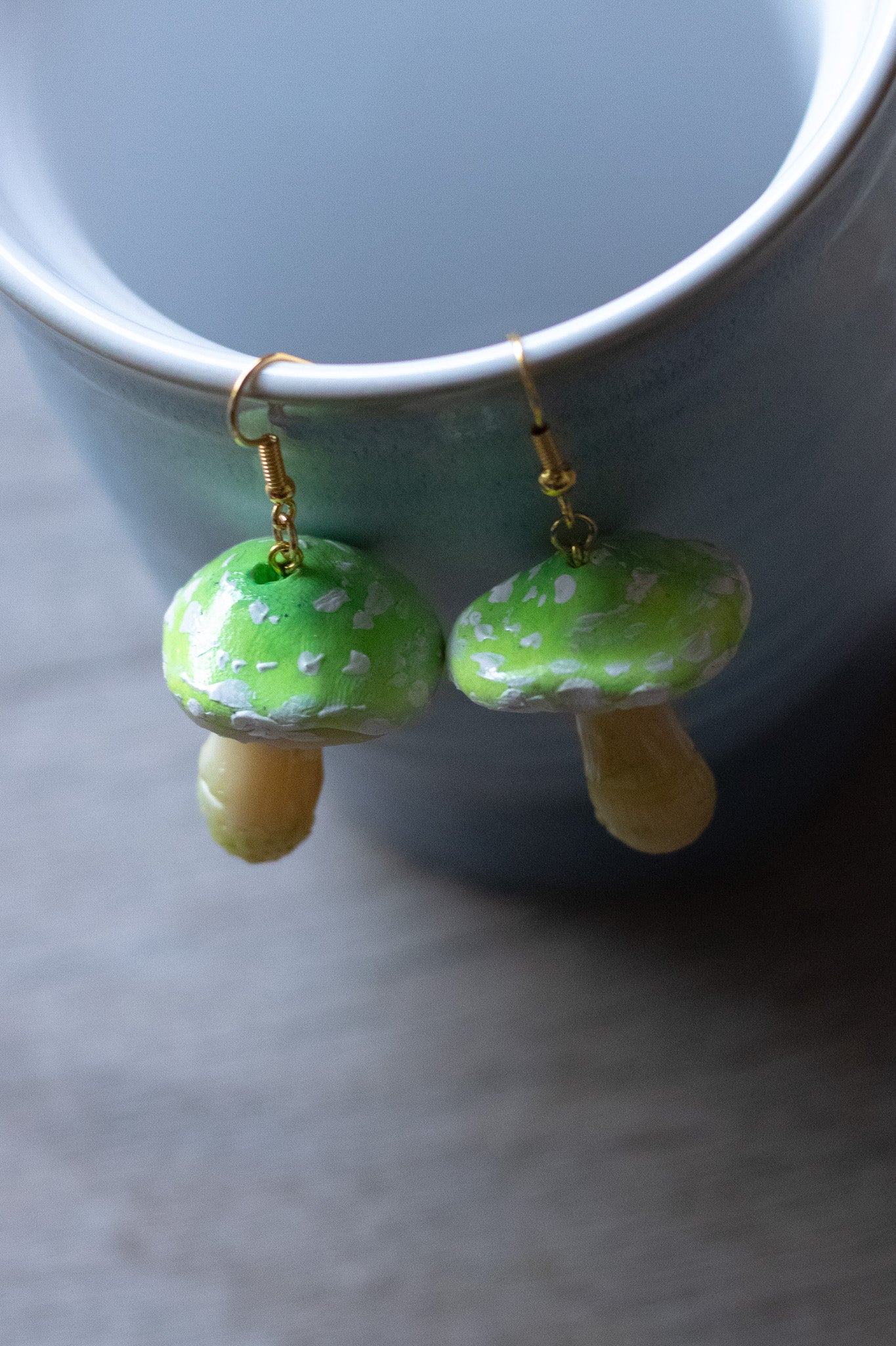 Green Mushroom Earrings
