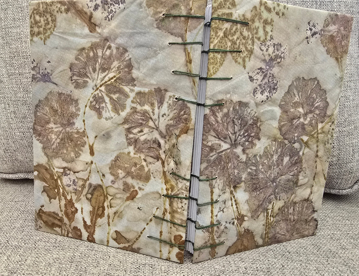 Soft Rose & Geranium — Botanical Eco Printed Journal