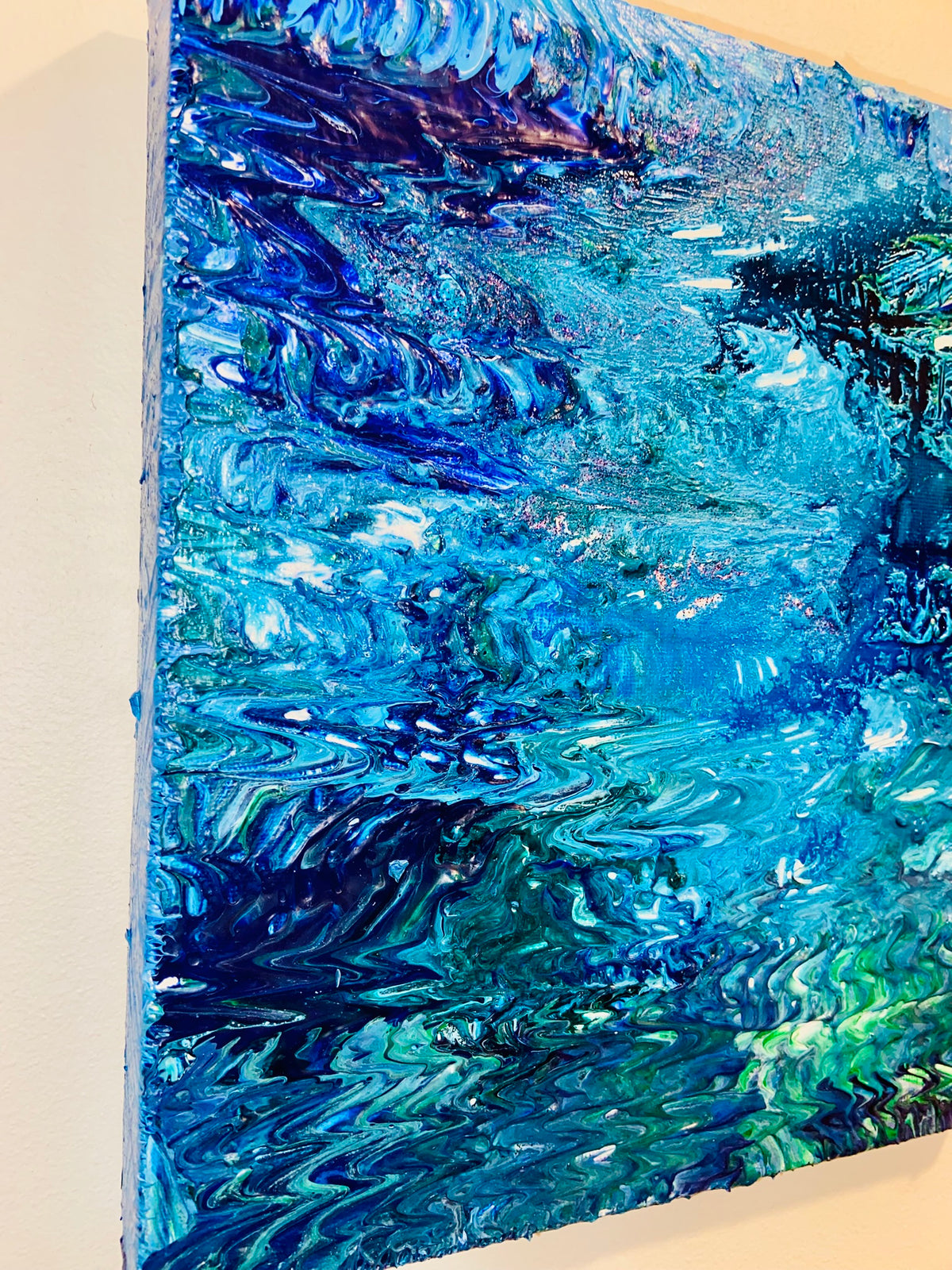 Ripples 2 ORIGINAL CANVAS PAINTING 25.4x25.4x3.5cm by Margo Humphries