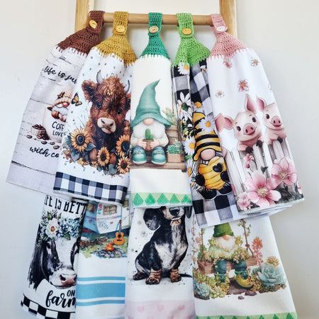 Kitchen Hand Towel | Hanging | Polyester Microfibre | SINGLE LAYER | 9 Styles - 19 - 27