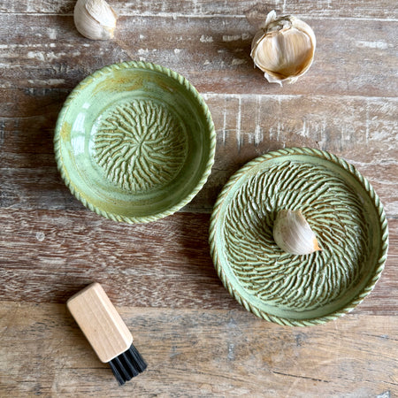 Handmade Grater Plate with Cleaning Brush
