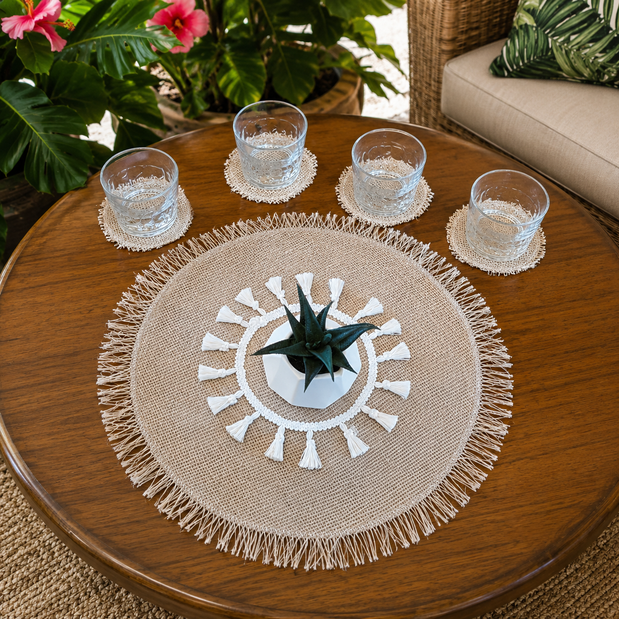 "A"-Table Runner - Tropical Theme also Placemats and Coasters