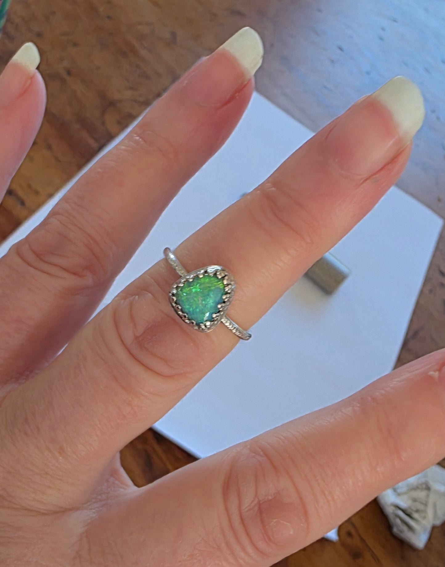 Australian opal and Sterling silver ring