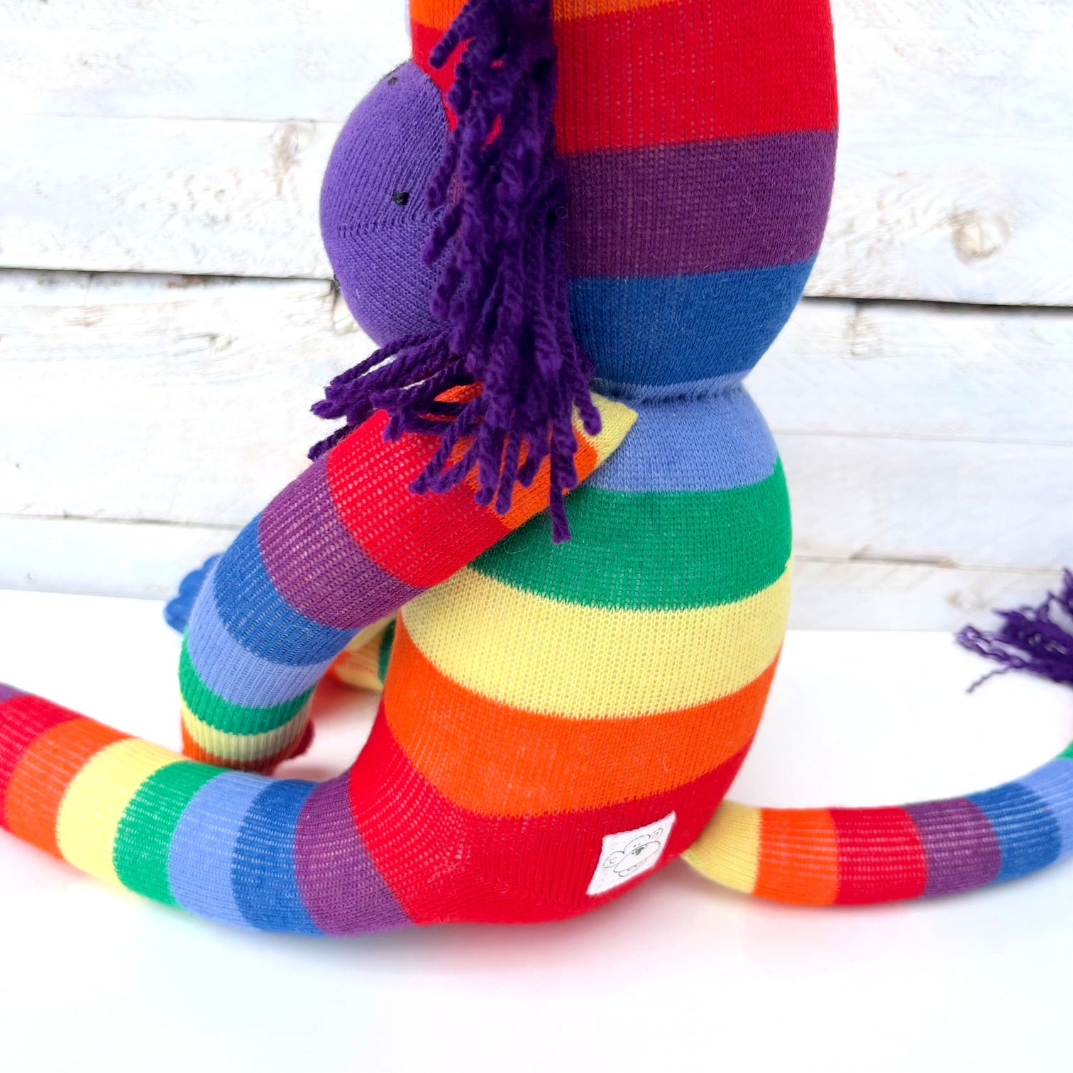 Luna the Rainbow Sock Lion - READY TO SHIP soft toy