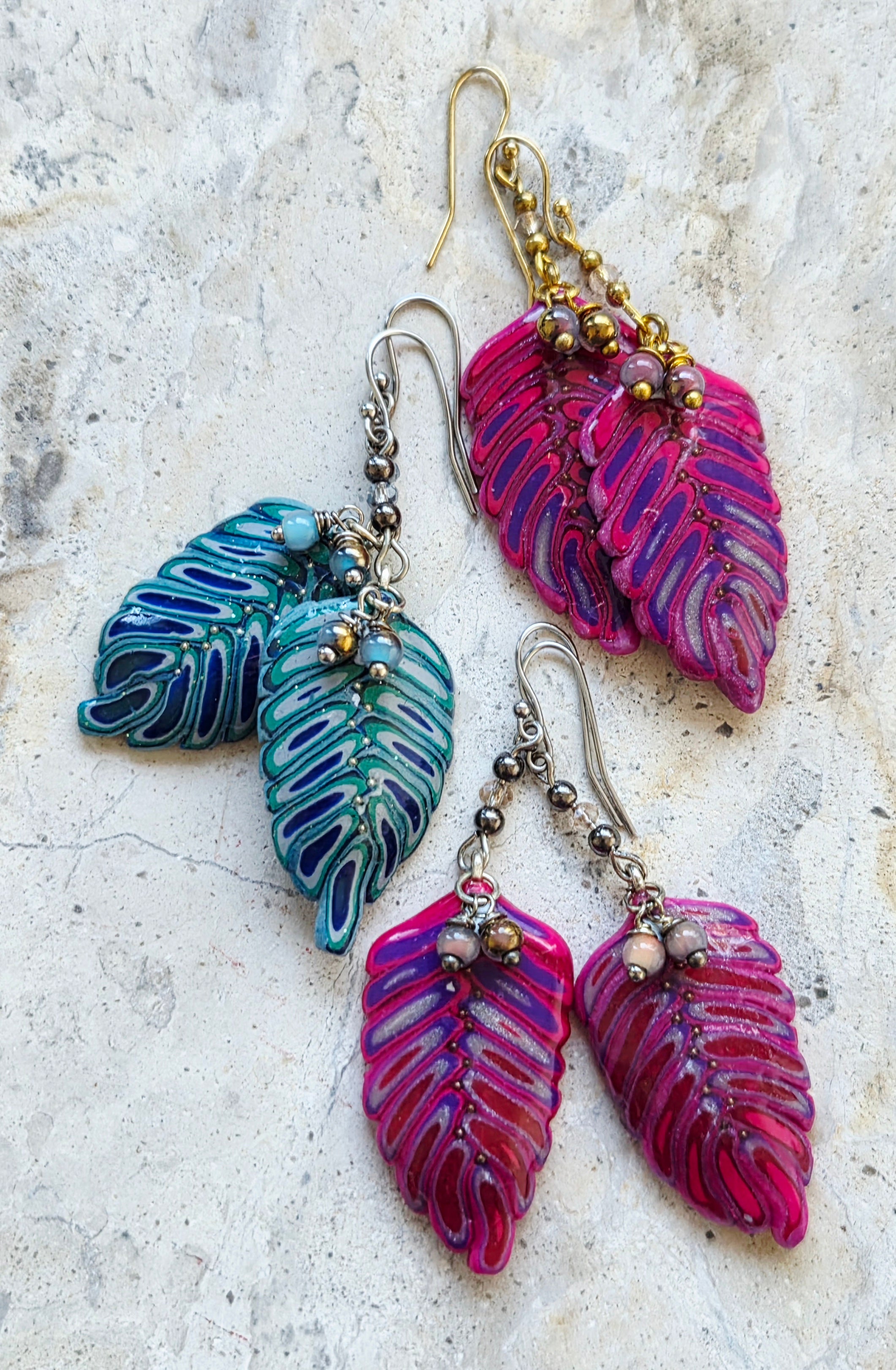 Caned Leaf Earrings