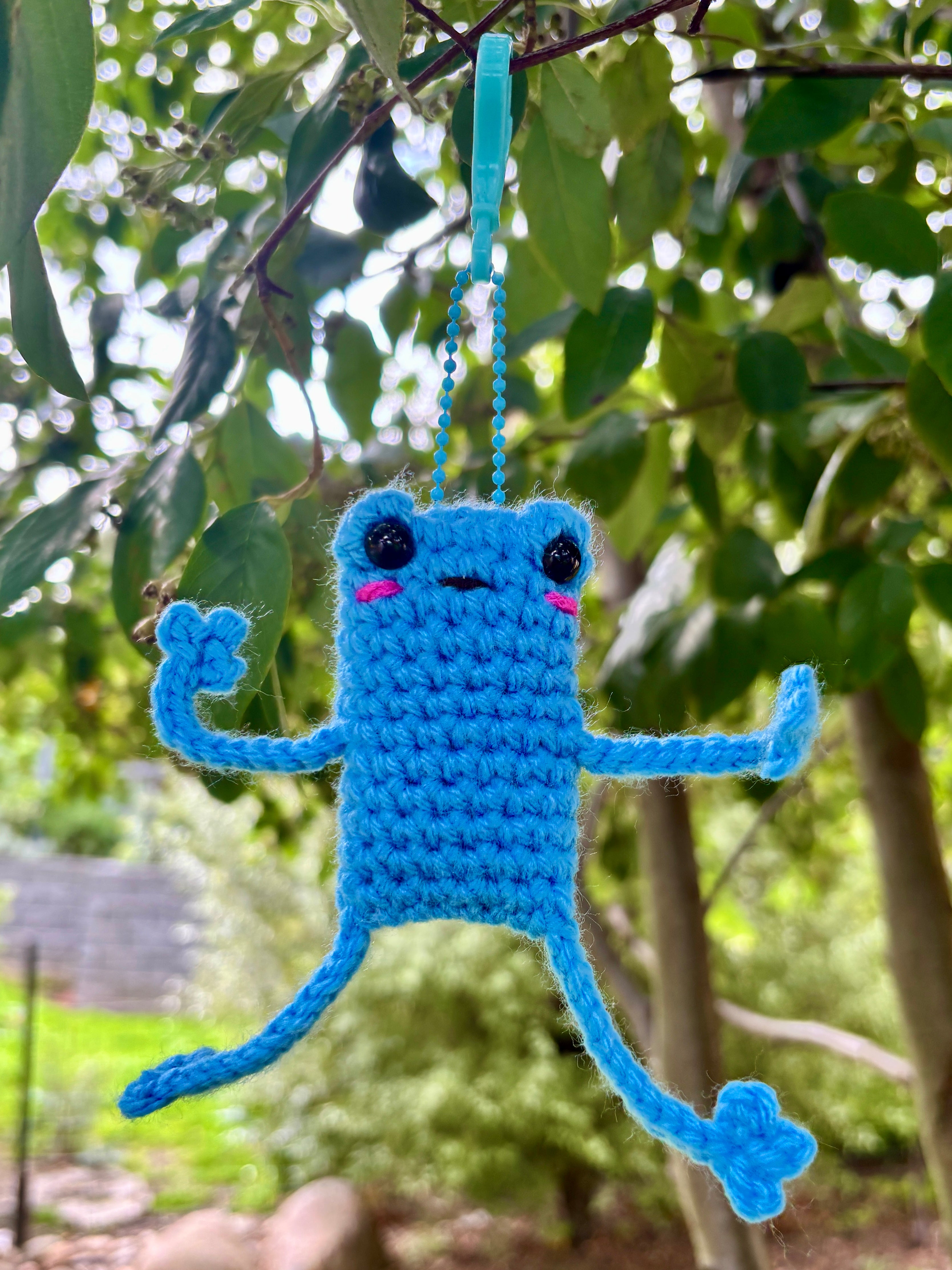 Funny Floppy Frog Keychain Bag Tag
