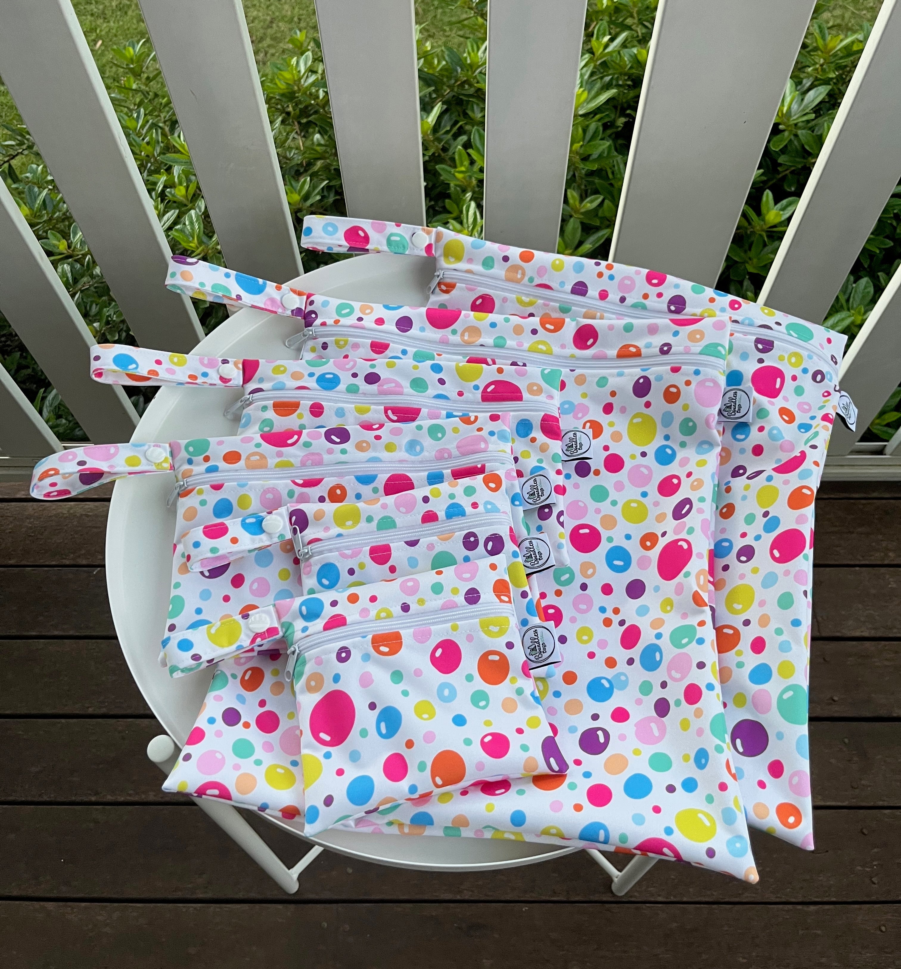 READY MADE Water-resistant wet bags - Colourful Bubbles (Annette Winter)