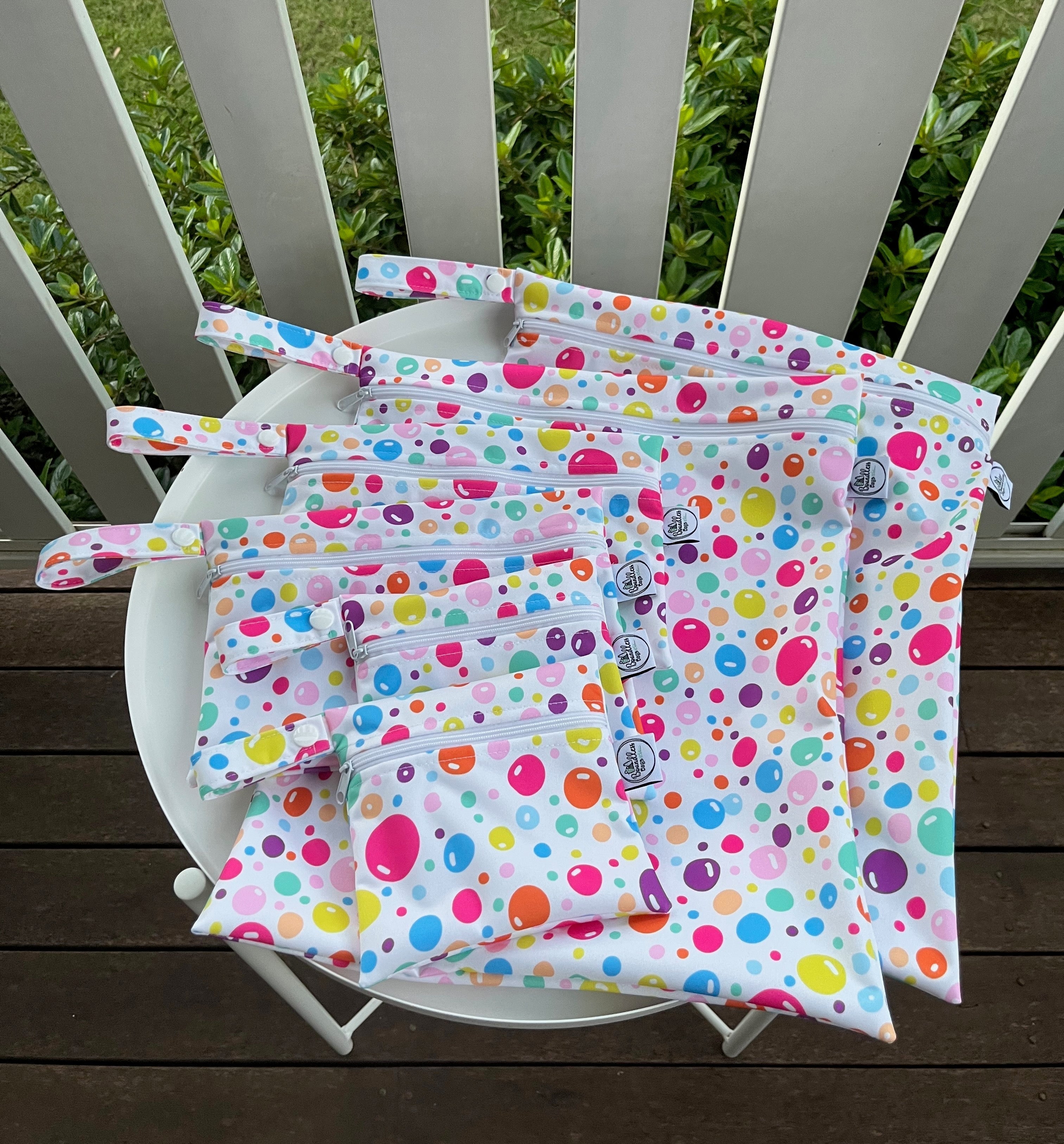 READY MADE Water-resistant wet bags - Colourful Bubbles (Annette Winter)   | Ready to ship | FREE Postage