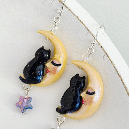 Moonlit Cat Earrings