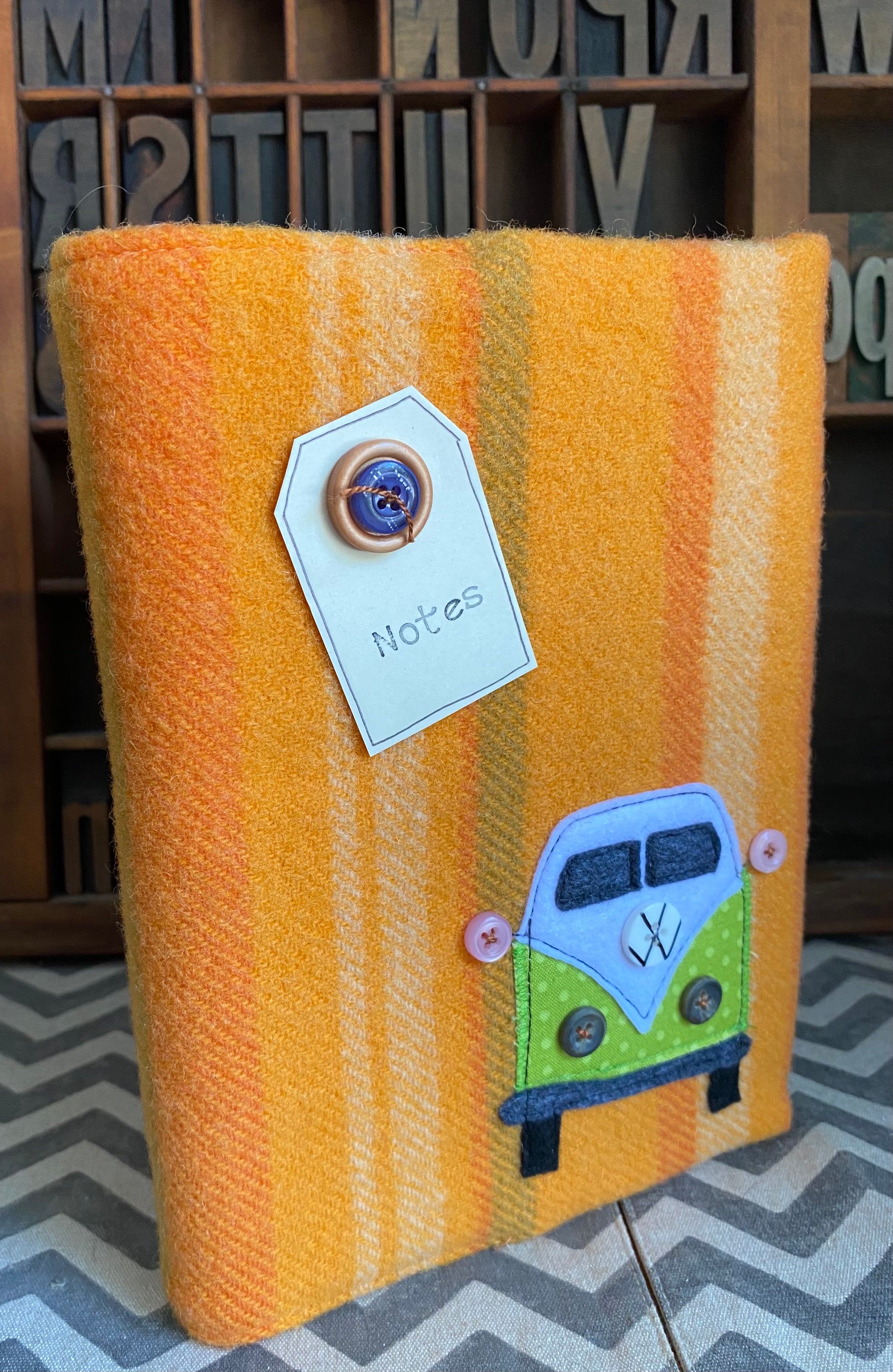 A5 Upcycled Notebook Kombi - Orange