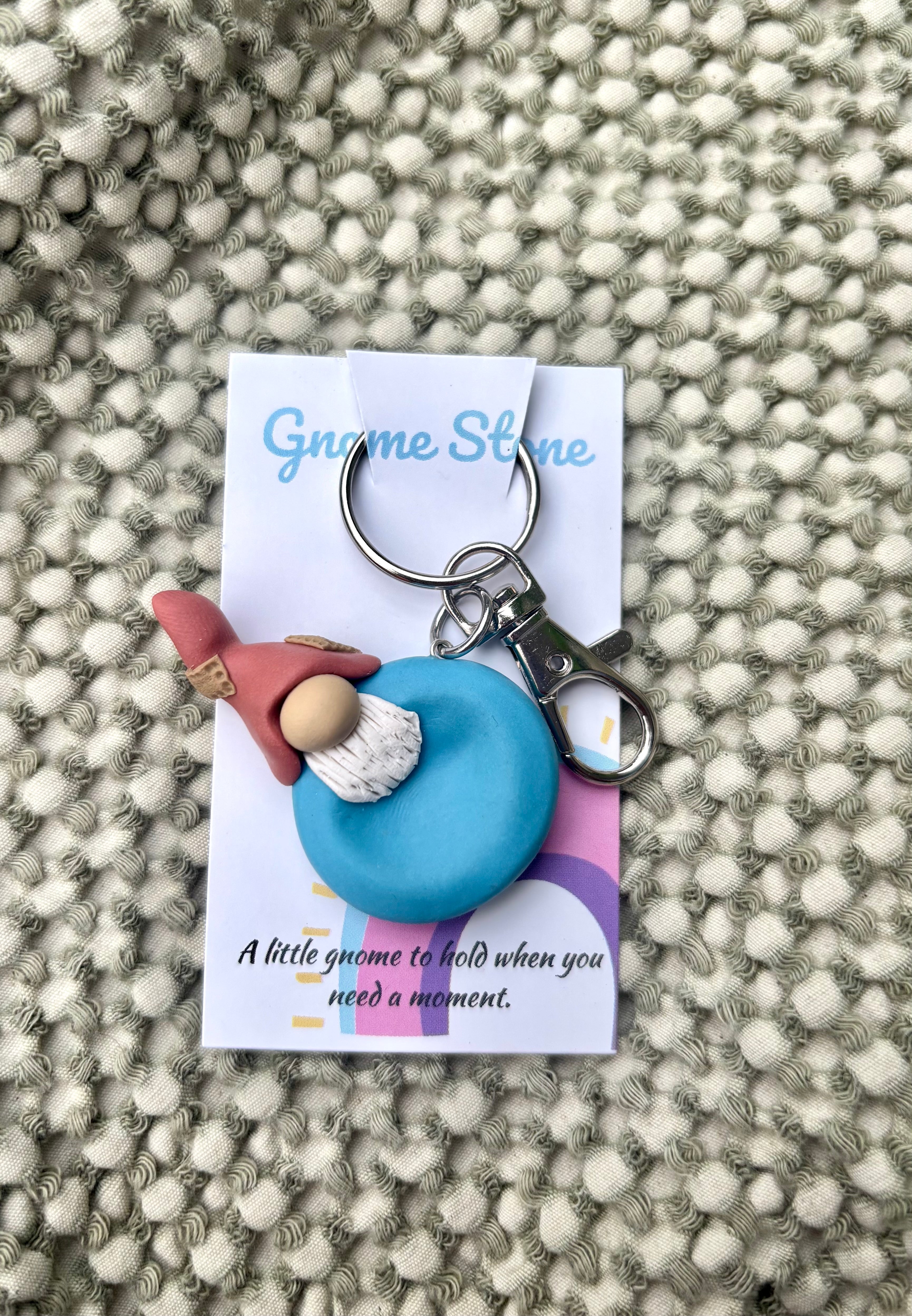 Gnome Stone - Terracotta and blue