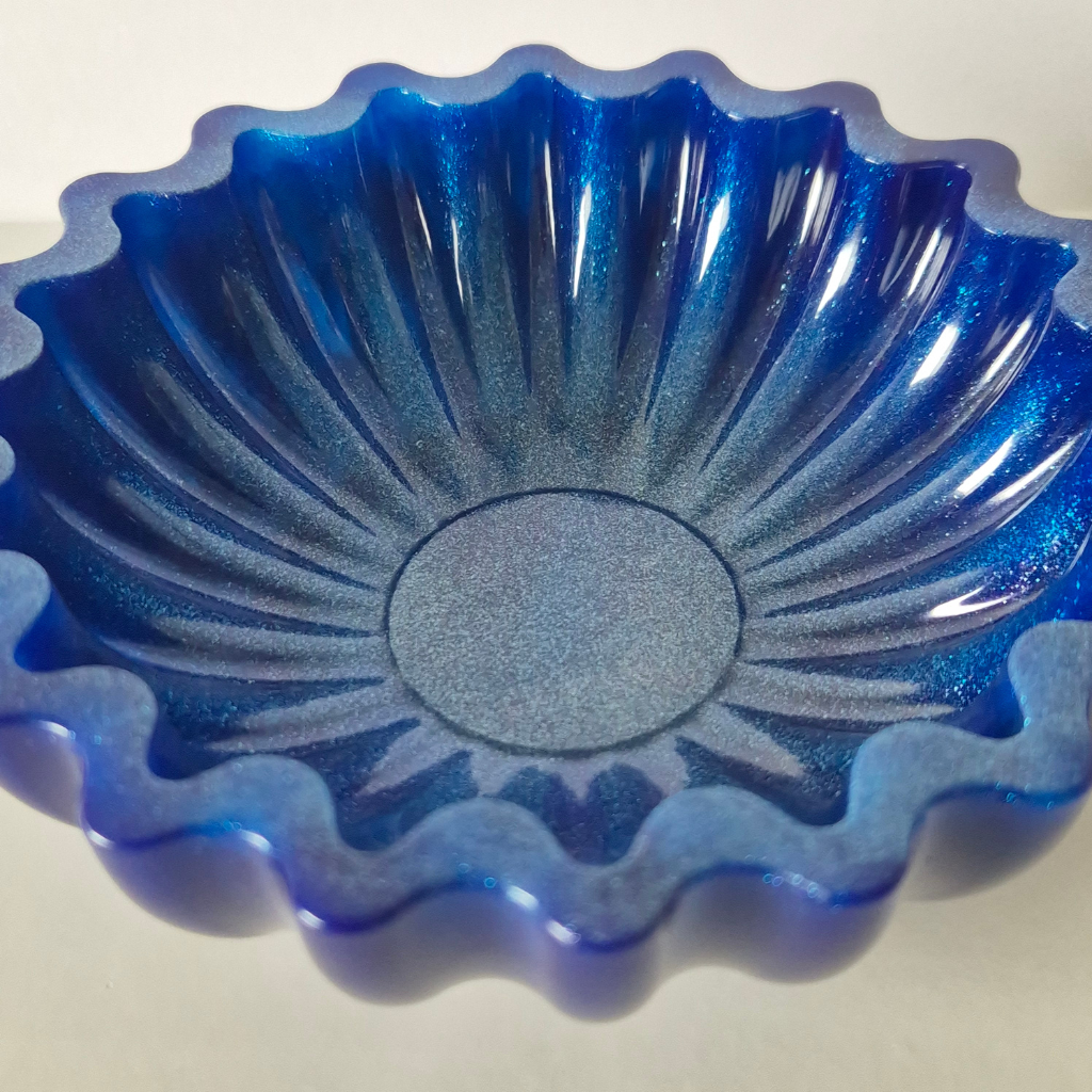 Cobalt Blue Shimmer Fluted Trinket Bowl