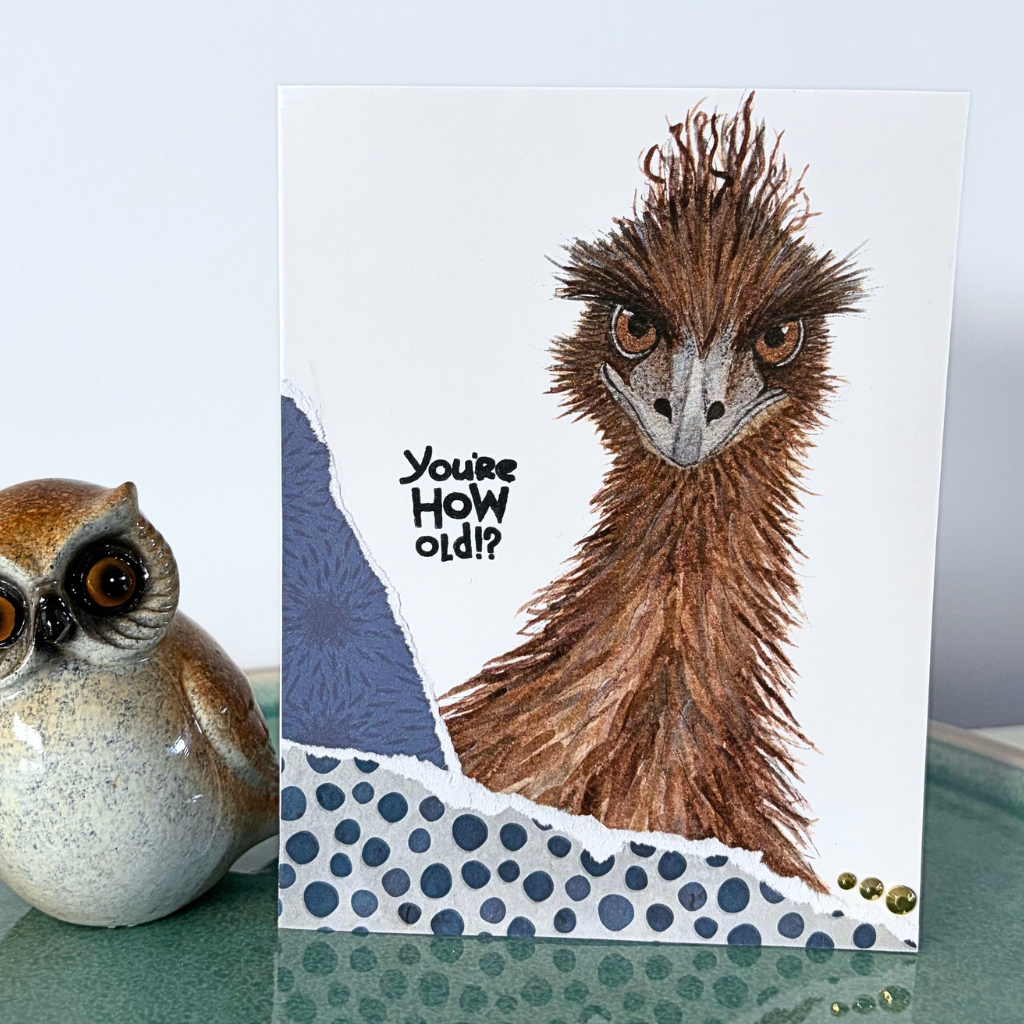 Ernie emu "You're how old?" card