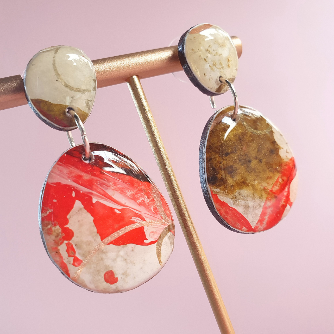The Ember Collection | Art Earrings | Medium & Large Dangles | Pendant Necklace