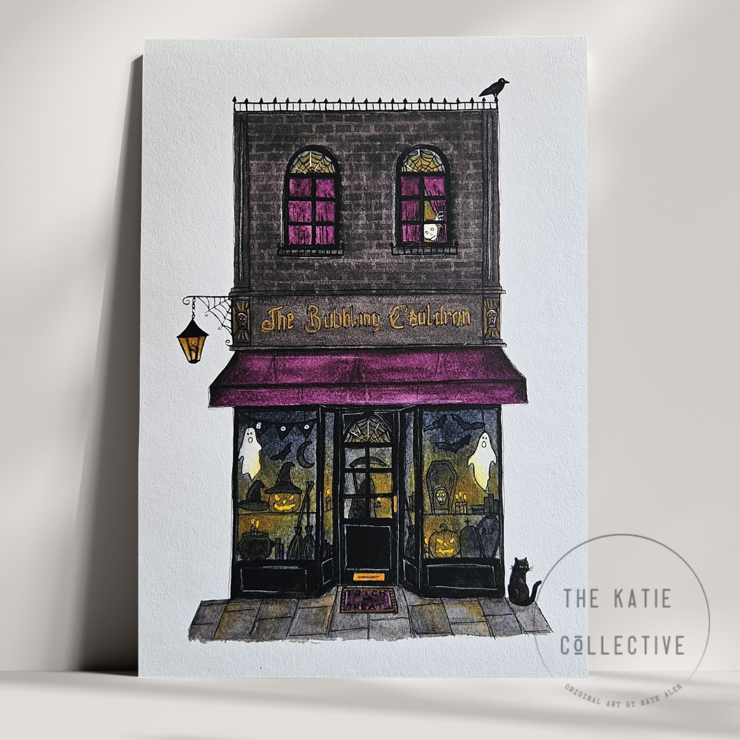 Watercolour Art Print - 'The Bubbling Cauldron' Storefront
