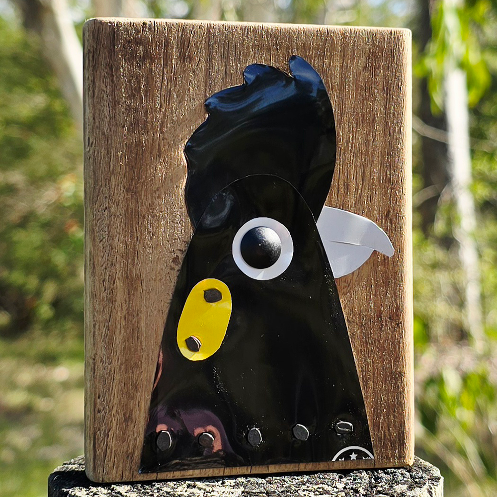 BIRD BLOCK - YELLOW-TAILED BLACK COCKATOO