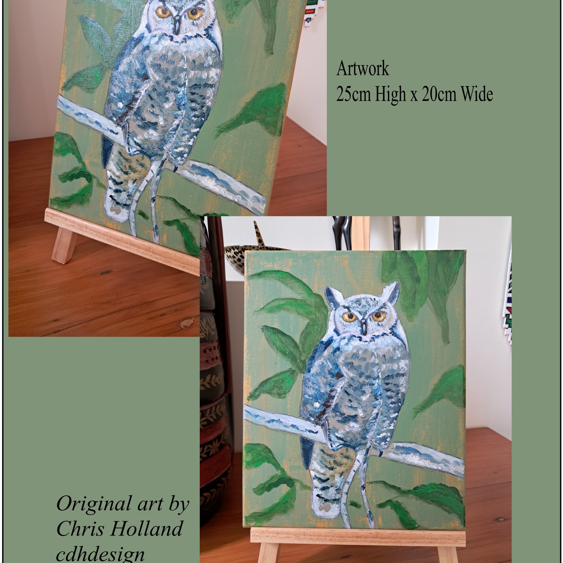 Owl Art. Great Horned Owl