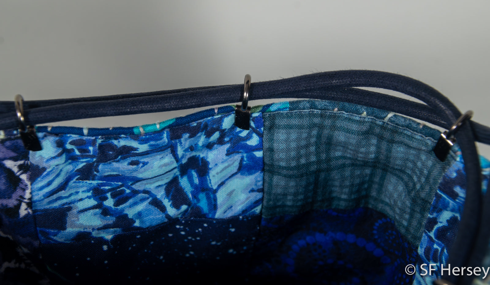 Boro-style Drawstring Pouch