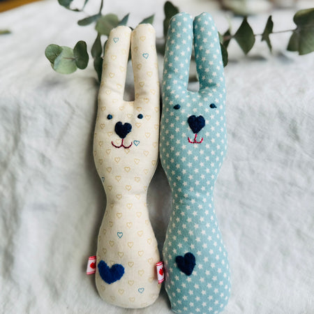 Handmade Bunny Rattle - Lots of options including Liberty