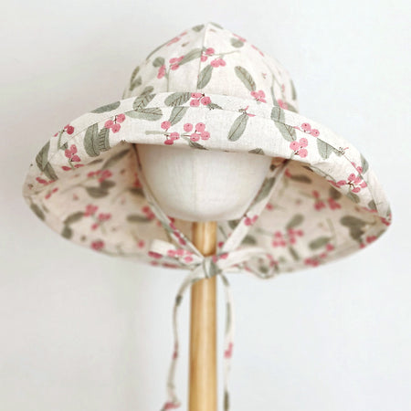 Kids Wide Brim Cotton Summer Sun Hat, Kids Floral Summer Hat
