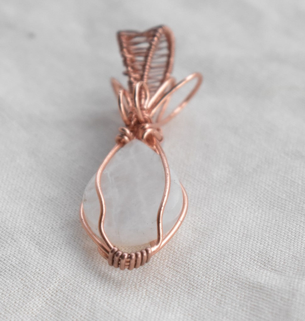 Moonlight Bloom - Handcrafted Moonstone & Mother of Pearl Pendant