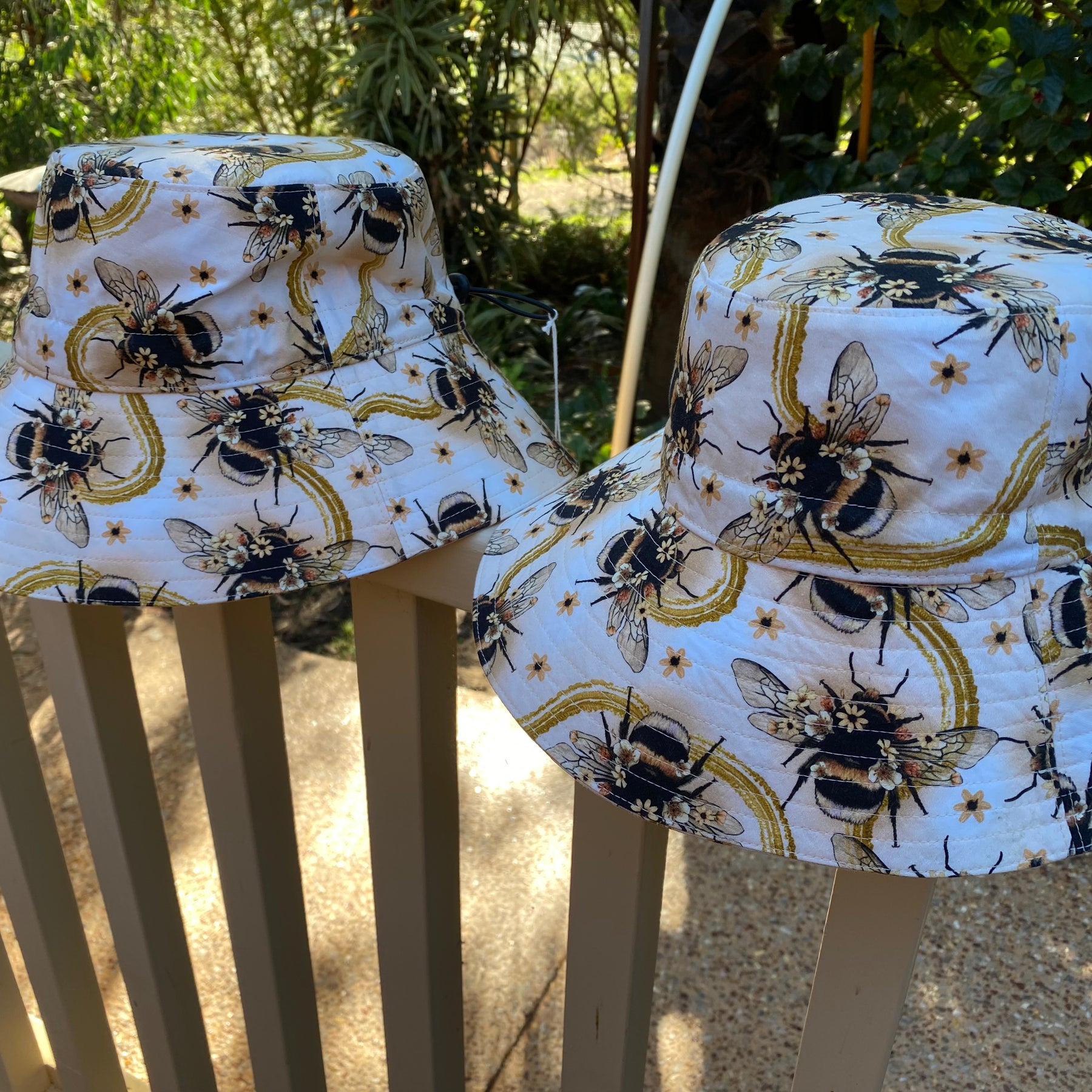 Adult Bucket Hat in Large Scale Bee Print