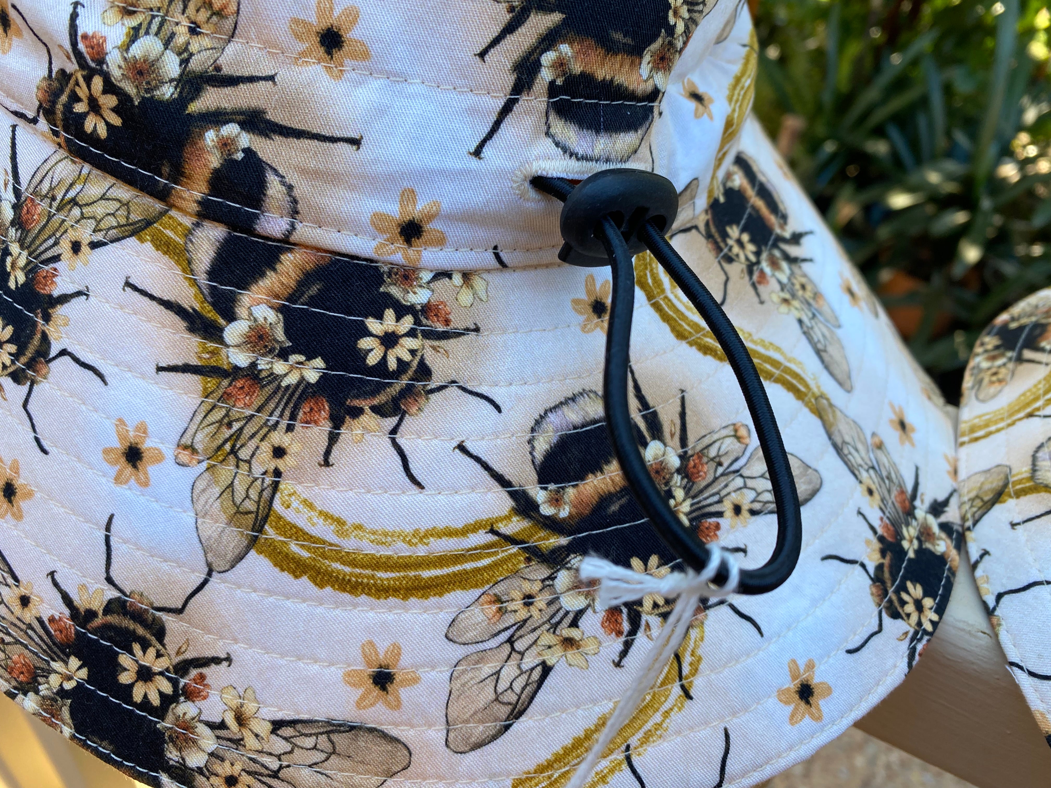 Adult Bucket Hat in Large Scale Bee Print