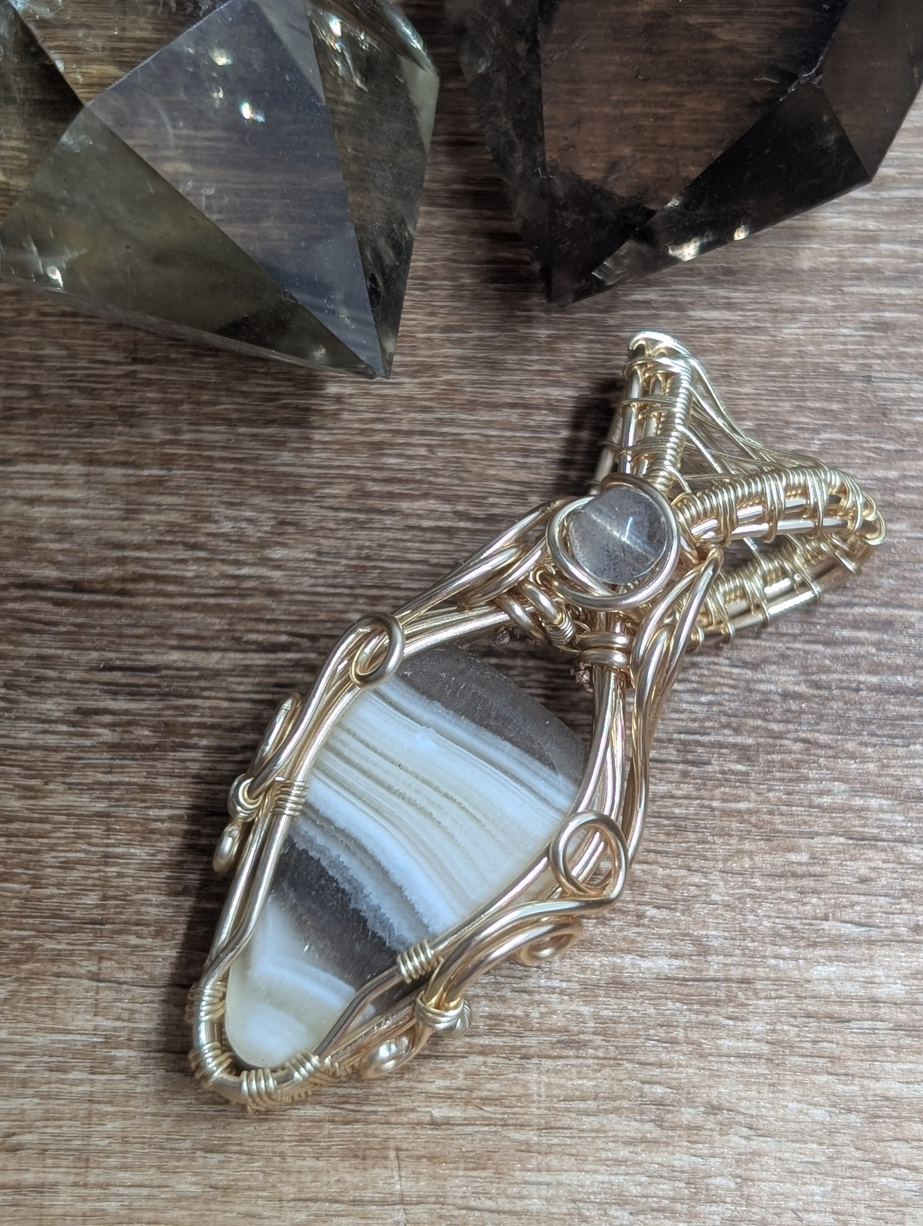 The Page - Zebra Calcite in Gold Coloured Copper
